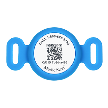 QR Code Medical ID Tag with Location Tracker Blue, Blue, large image number 0